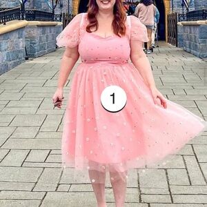 Jesskae Pink Floral Tulle Dress FAYE 1X